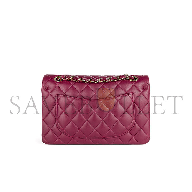 Ch**el master burgundy lambskin classic small double flap bag (23*14*6.5cm)